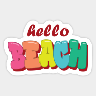 Hello Beach Sticker